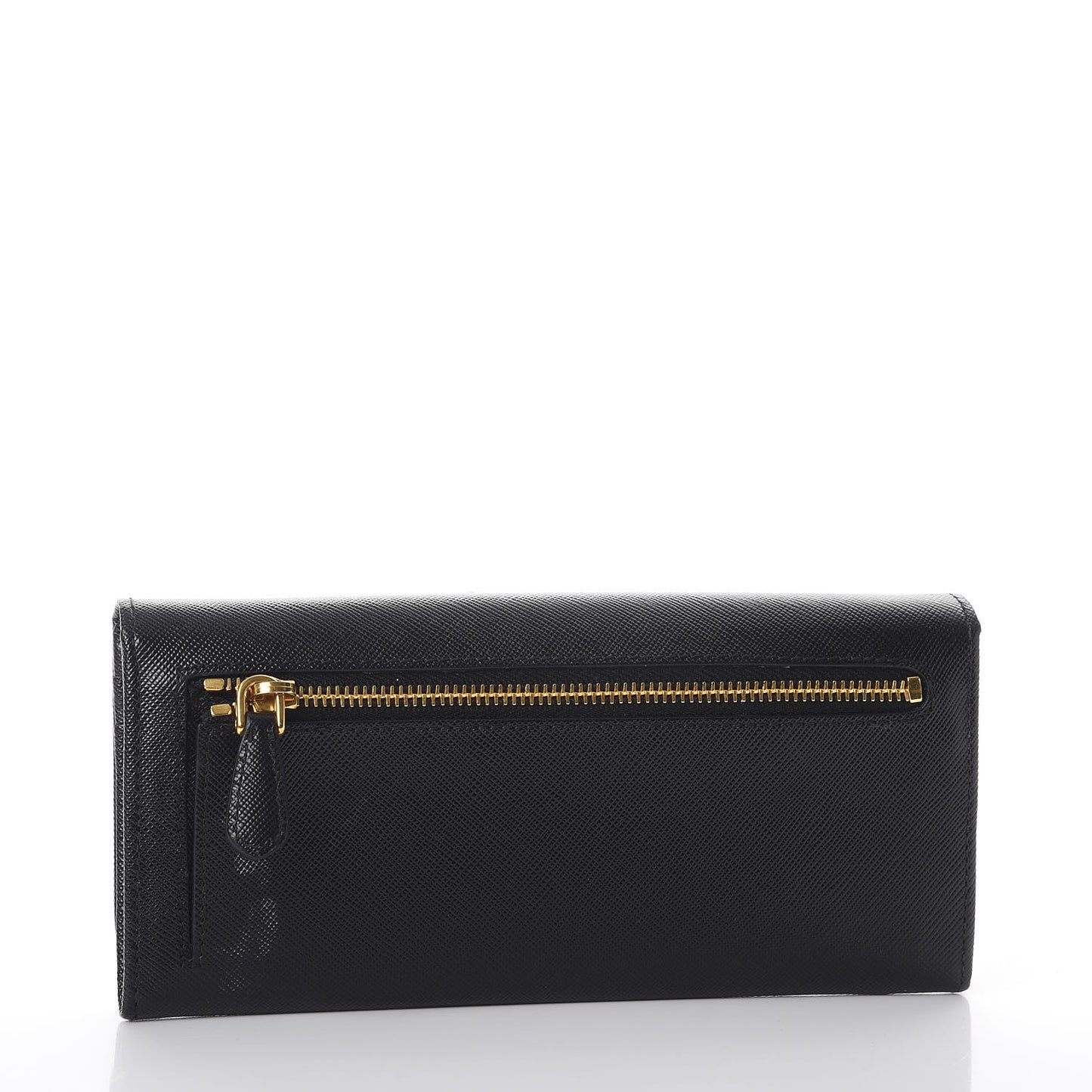 Saffiano Metal Continental Flap Wallet Nero Black