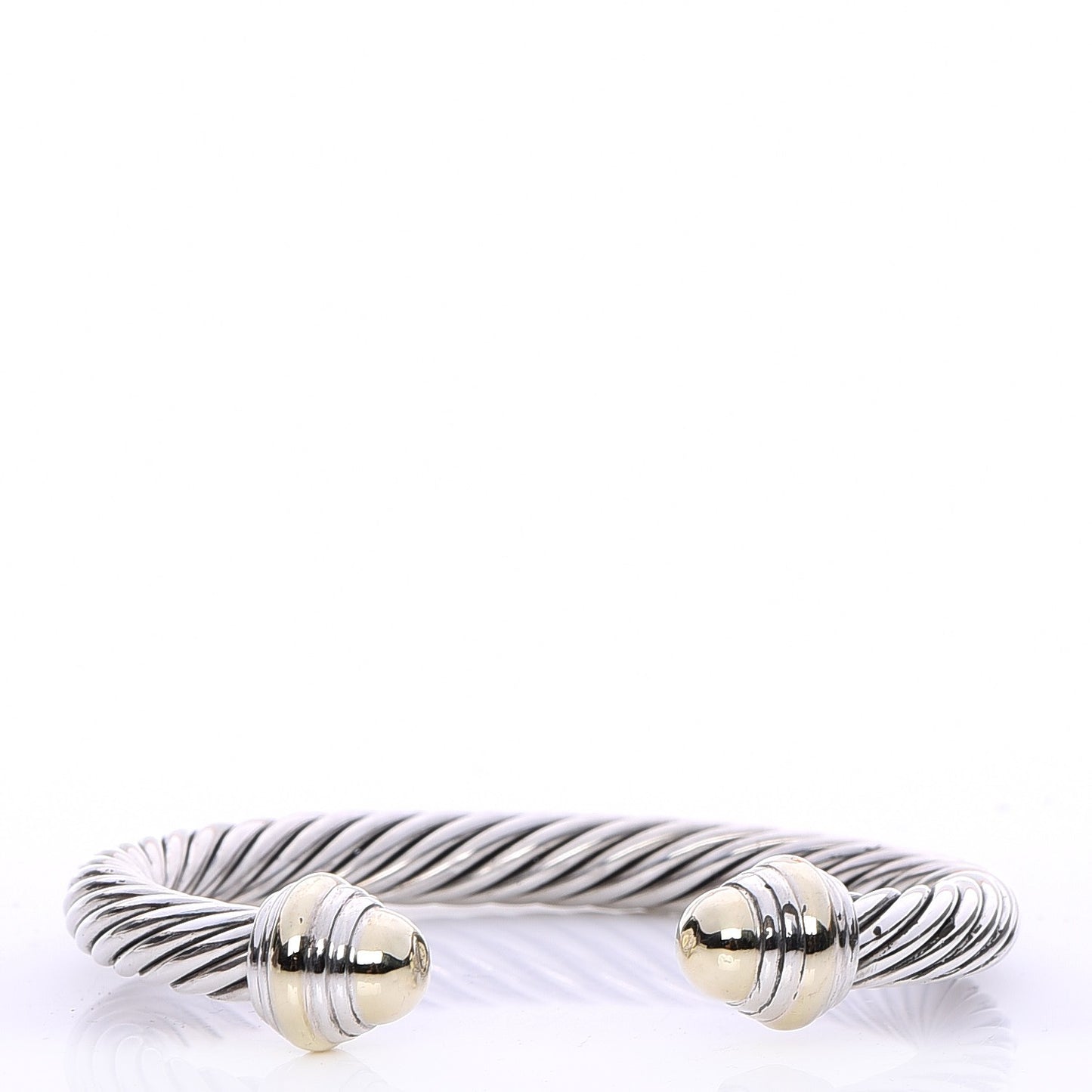 Sterling Silver 14K Yellow Gold 7mm Cable Classics Bracelet