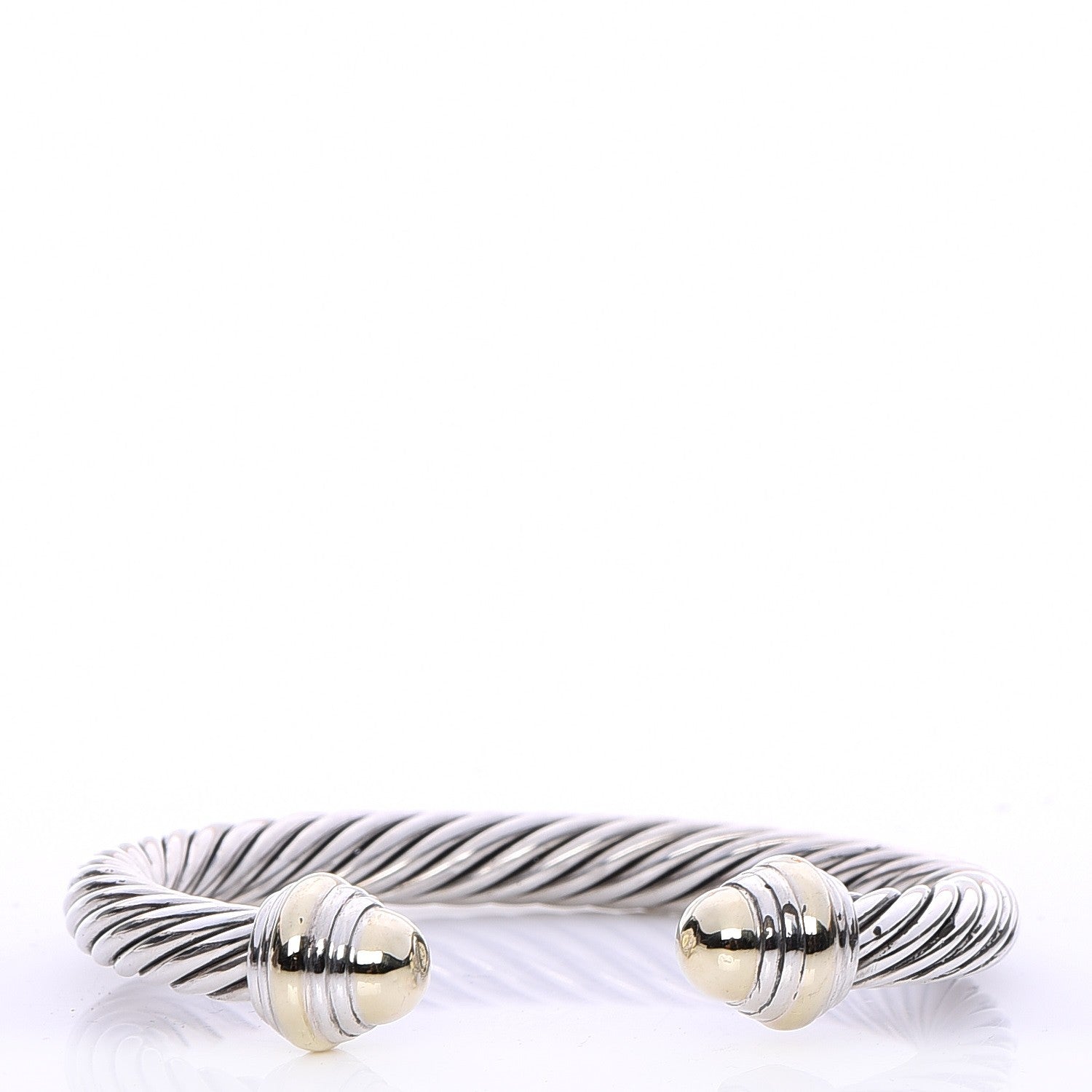 David Yurman Sterling Silver 14K Yellow Gold 7mm Cable Classics Bracelet 1 of 5