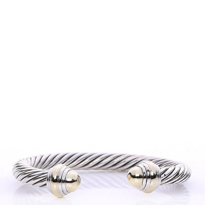 David Yurman Sterling Silver 14K Yellow Gold 7mm Cable Classics Bracelet 1 of 5
