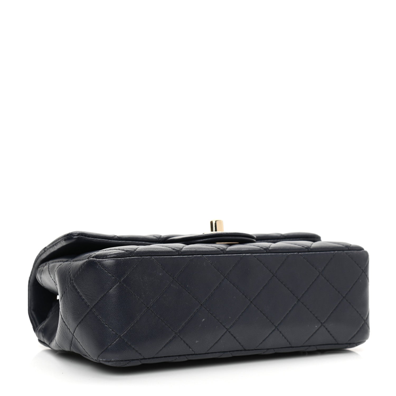 Chanel Lambskin Quilted Mini Rectangular Flap Dark Navy Blue 3 of 11