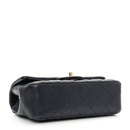 Chanel Lambskin Quilted Mini Rectangular Flap Dark Navy Blue 3 of 11