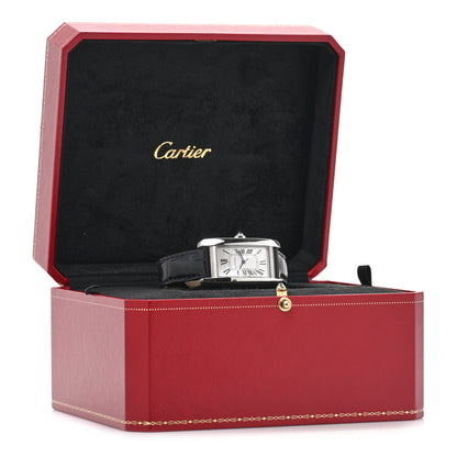 Cartier Stainless Steel Alligator 19mm Tank Americaine Quartz Watch 5 of 5