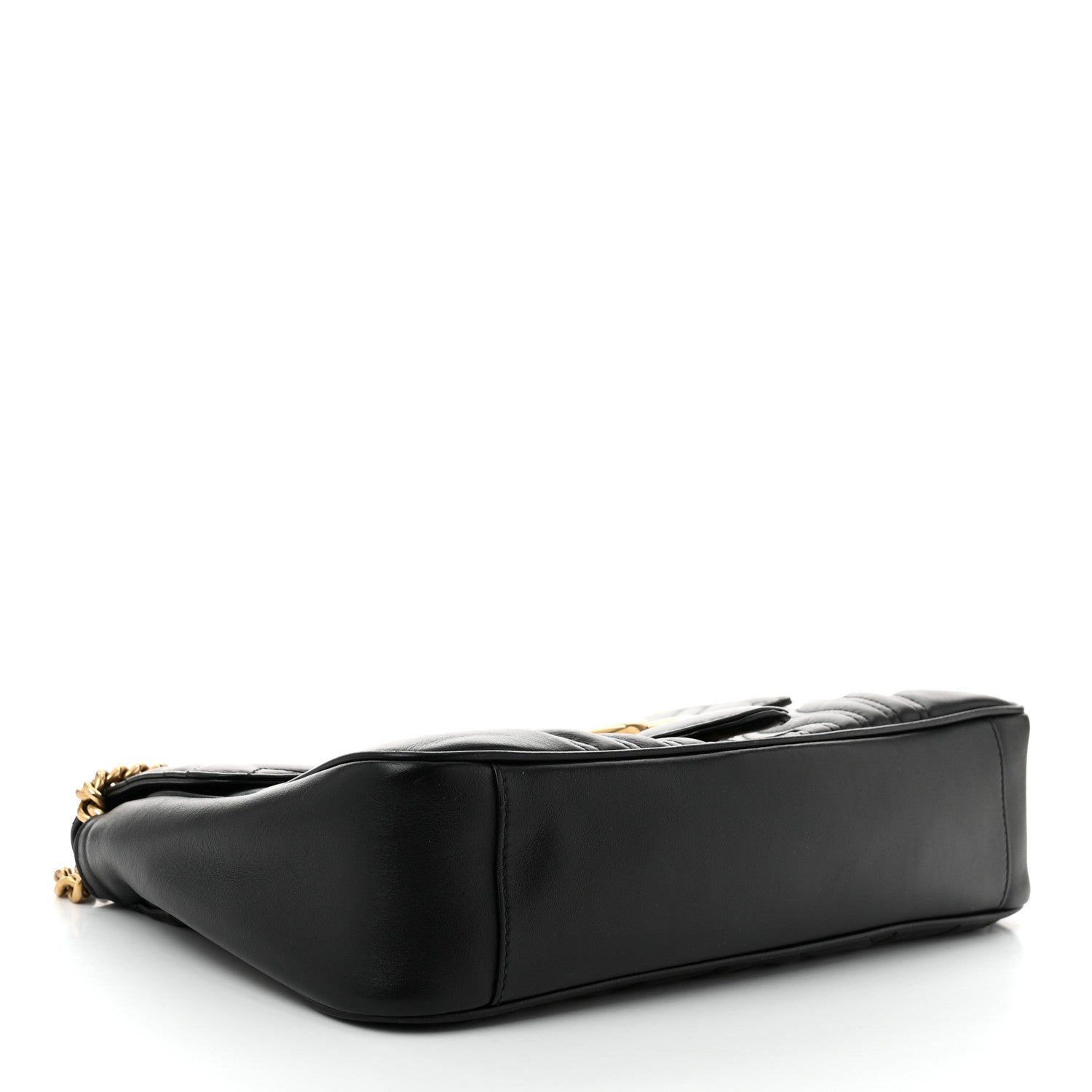 Gucci Calfskin Matelasse Medium GG Marmont Shoulder Bag Black 4 of 11