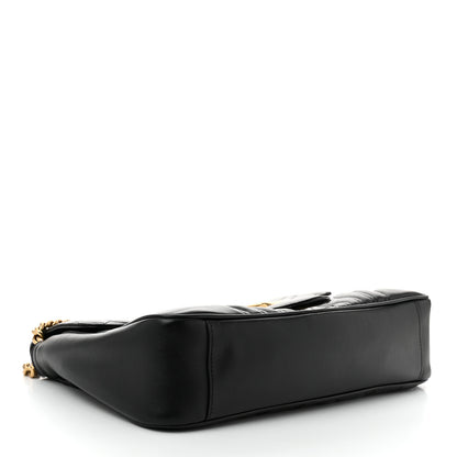 Gucci Calfskin Matelasse Medium GG Marmont Shoulder Bag Black 4 of 11