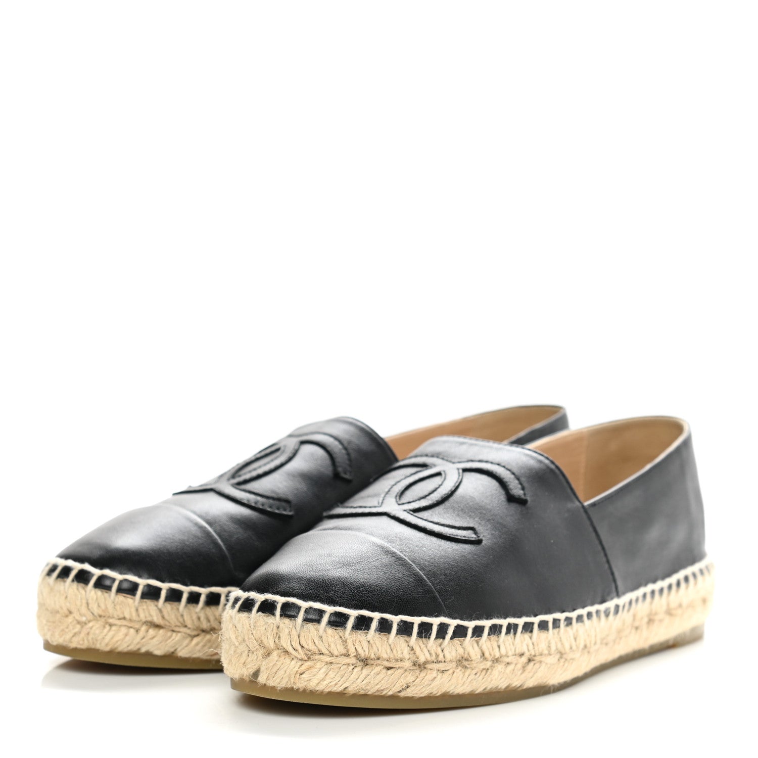 Chanel Lambskin CC Espadrilles 39 Black 3 of 9