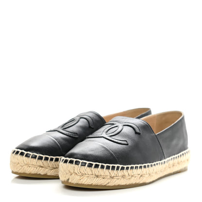 Chanel Lambskin CC Espadrilles 39 Black 3 of 9