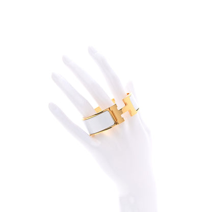 Hermes Enamel Wide Clic Clac H Bracelet PM White 2 of 4