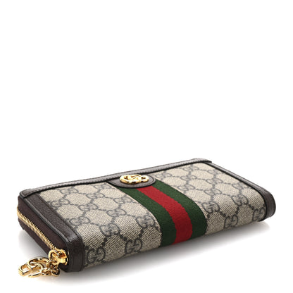 Gucci GG Supreme Monogram Web Ophidia Zip Around Wallet Brown 4 of 8