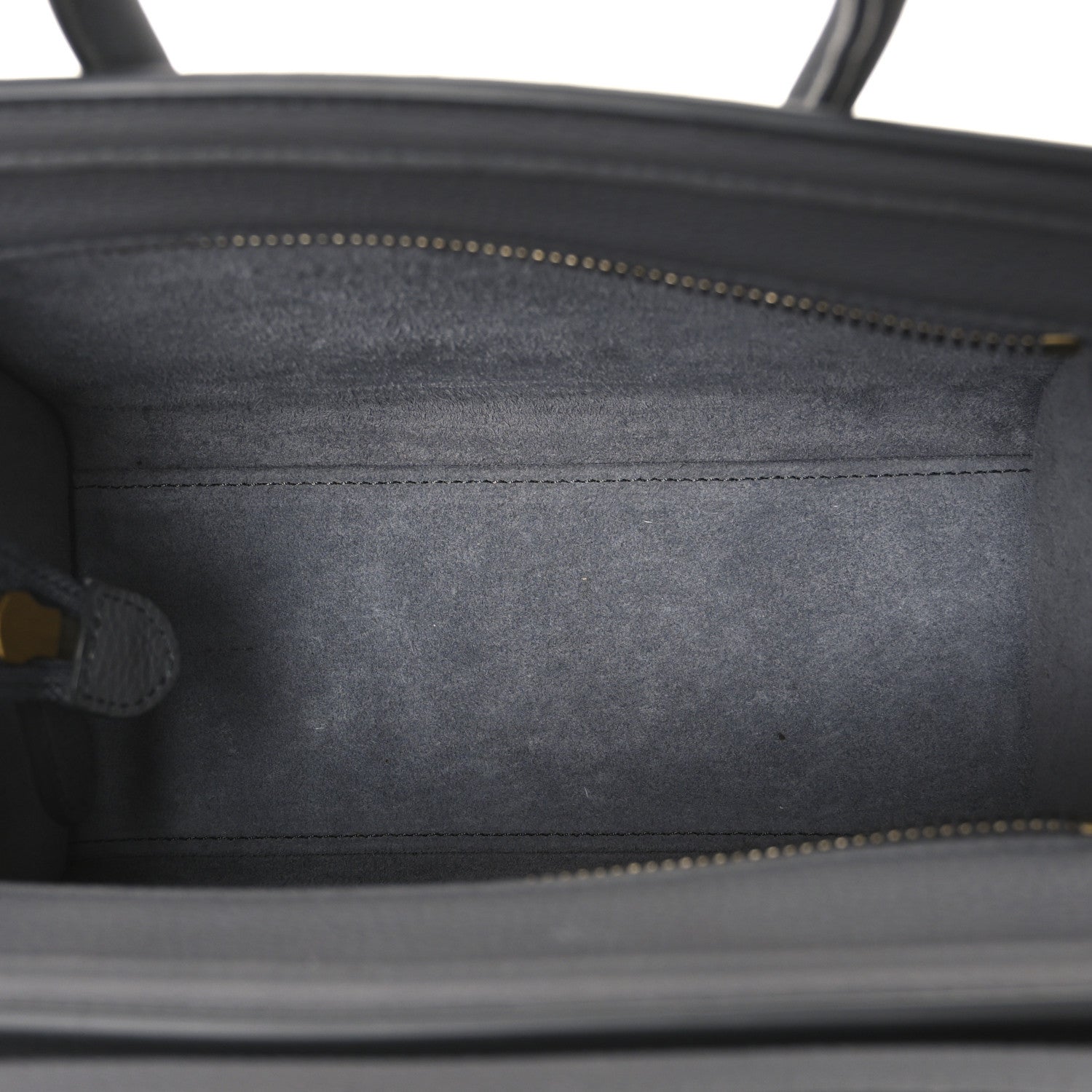 Celine Drummed Calfskin Nano Luggage Kohl 4 of 10