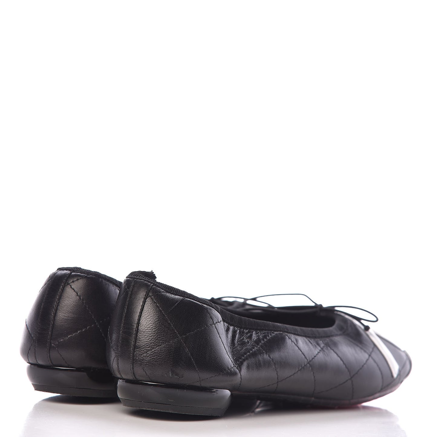 Lambskin Cambon Quilted Ballerina Flats 38 Black