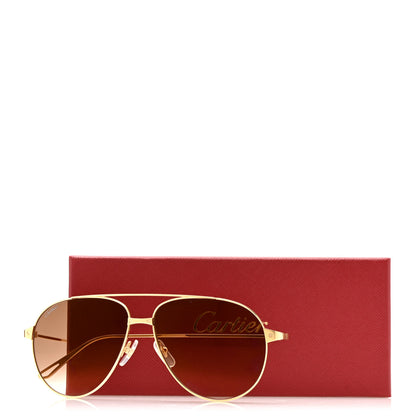 Cartier Santos Aviator Sunglasses CT0298S Gold 9 of 9