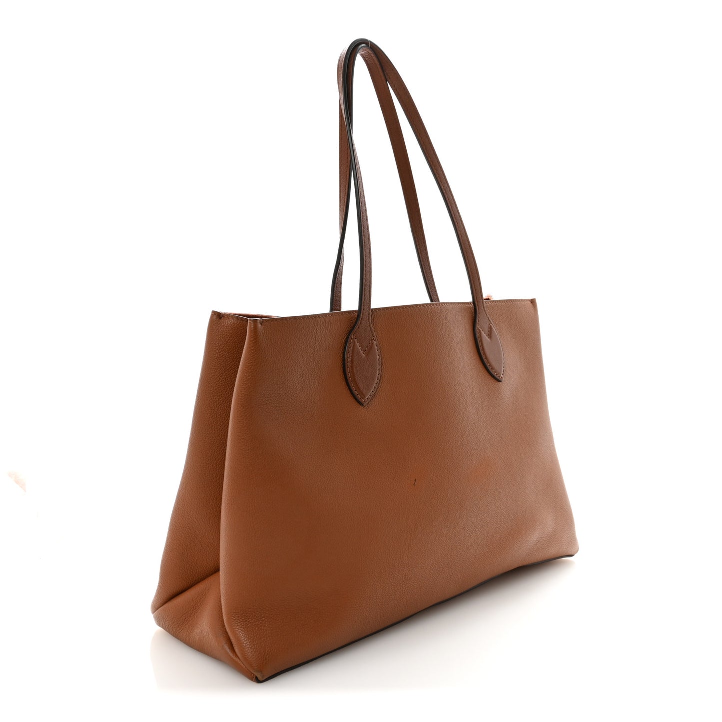 Grained Calfskin Lockme Shopper Chataigne
