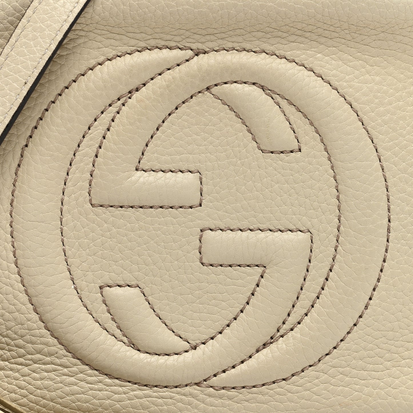 Pebbled Calfskin Small Soho Disco Bag Off White