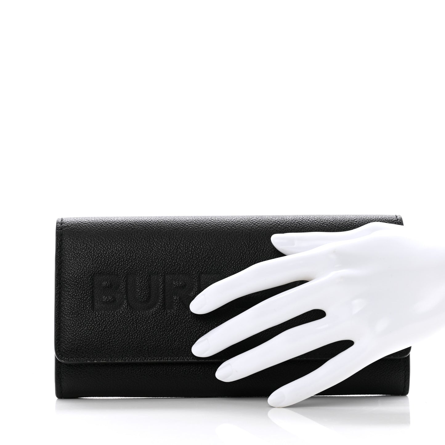Grained Calfskin Embossed Porter Continental Wallet Black