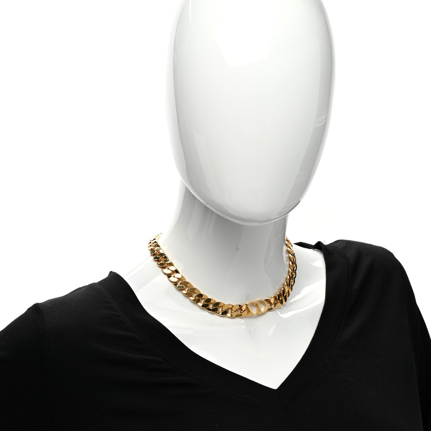 Metal CD Choker Necklace Gold