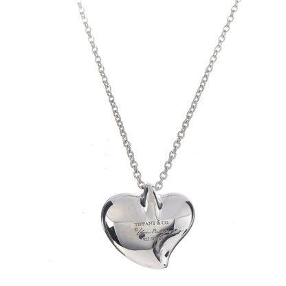 Tiffany Sterling Silver Elsa Peretti Full Heart Pendant Necklace 5 of 10