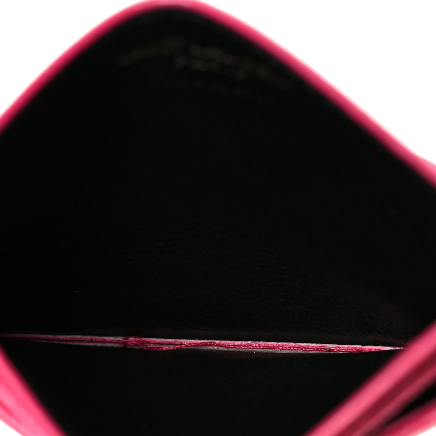 Grain De Poudre Matelasse Chevron Monogram Credit Card Case Fresh Fuxia