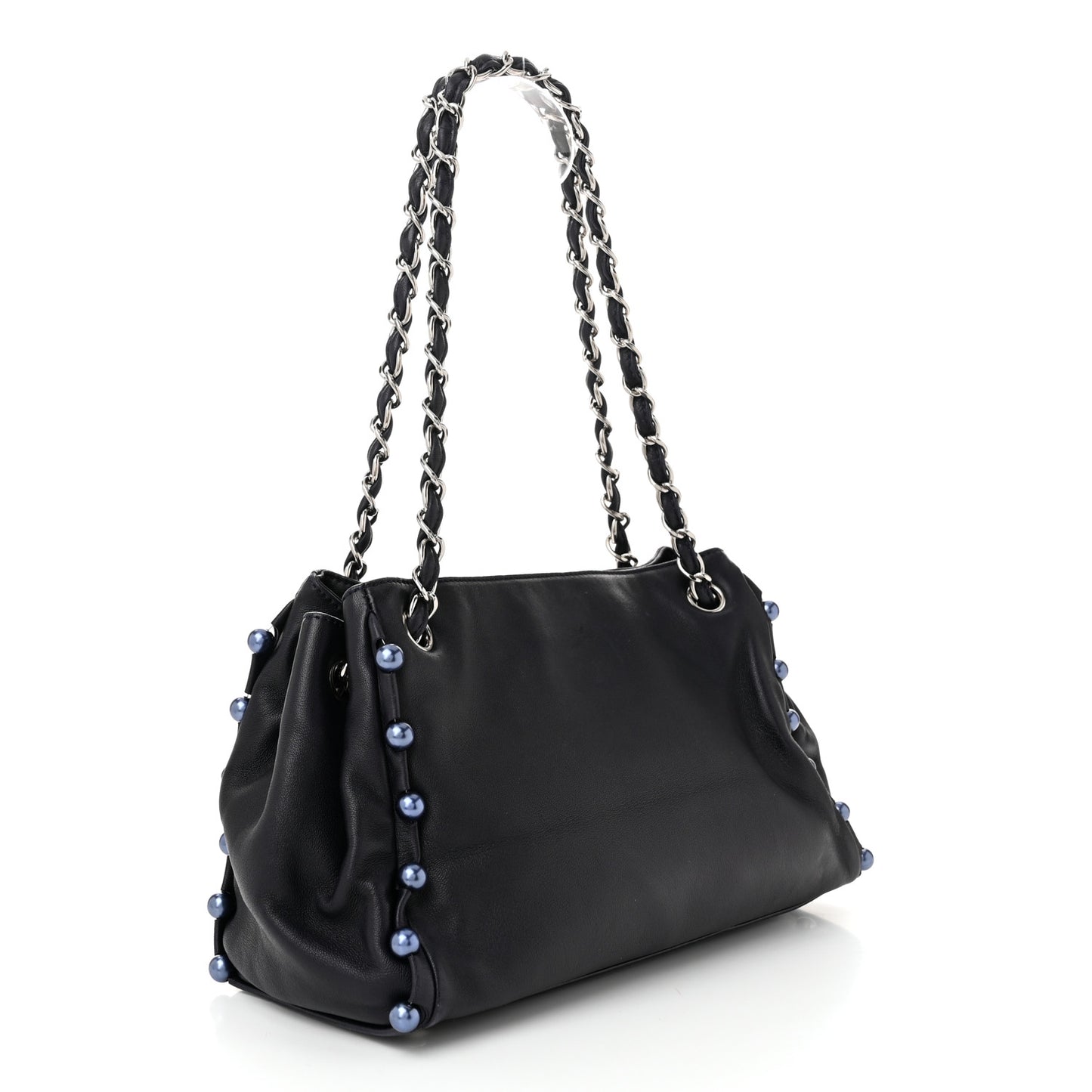 Lambskin Pearl Obsession Tote Navy