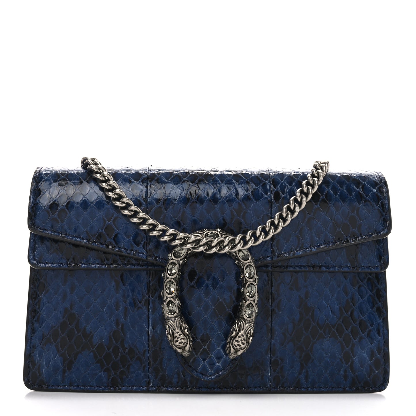 Snakeskin Super Mini Dionysus Shoulder Bag Blue