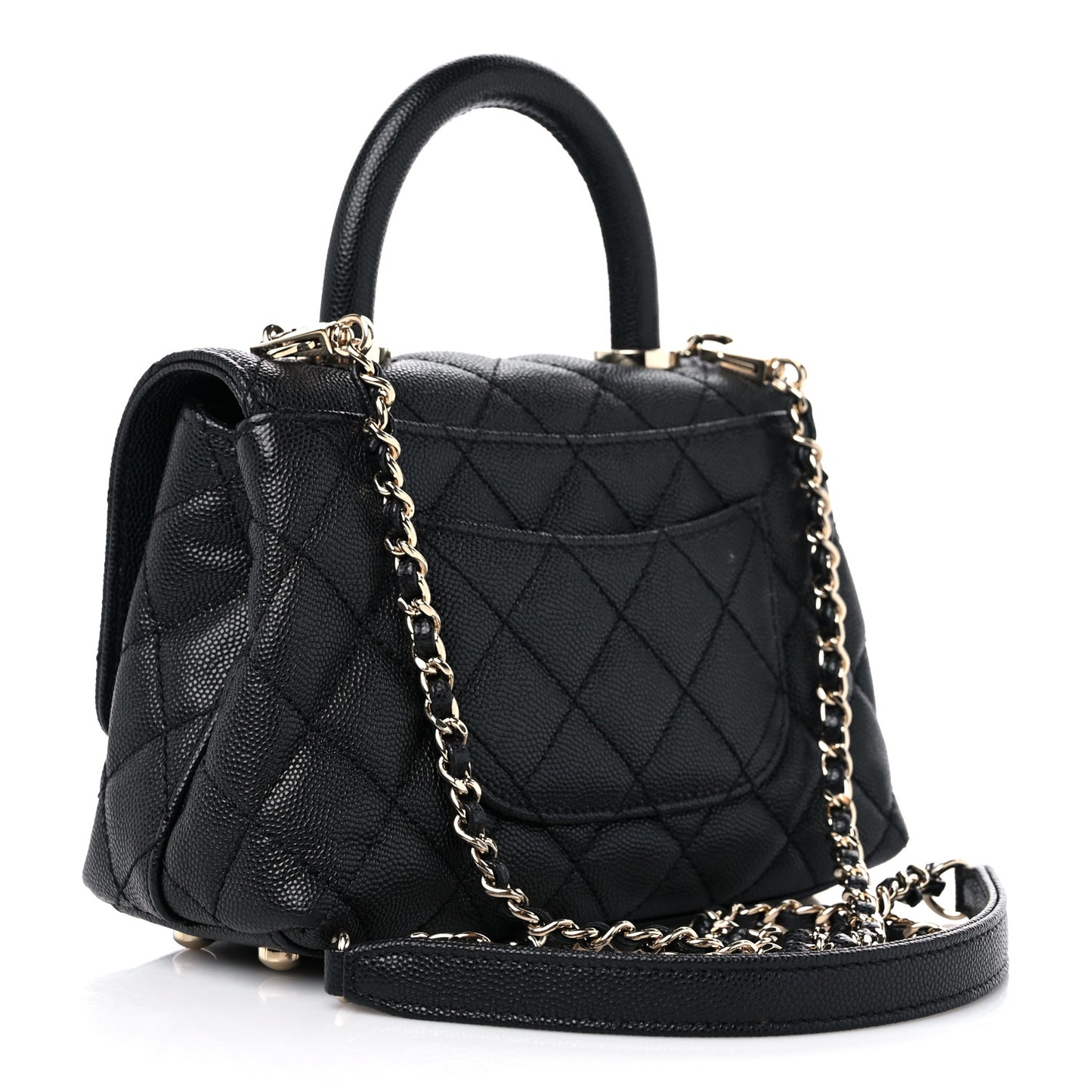Caviar Quilted Extra Mini Coco Handle Flap Black