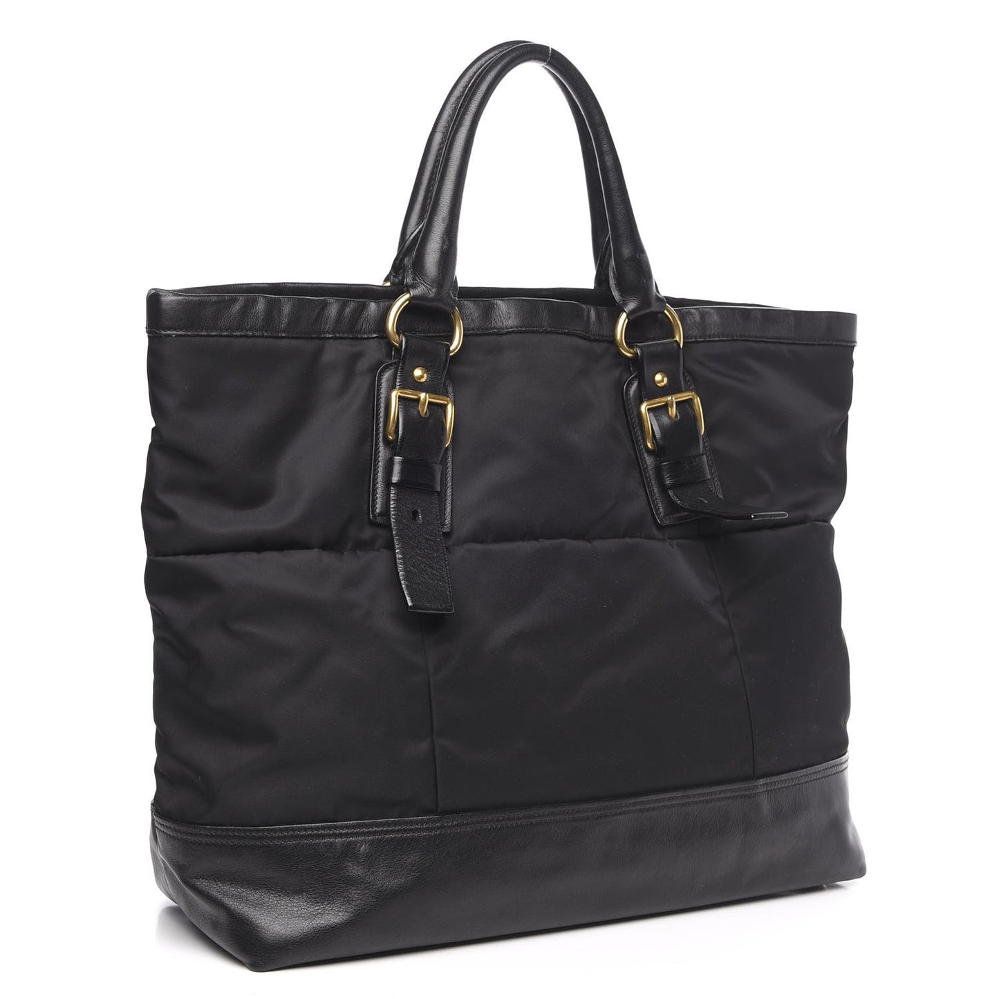 Tessuto Nylon Soft Calf Tote Black