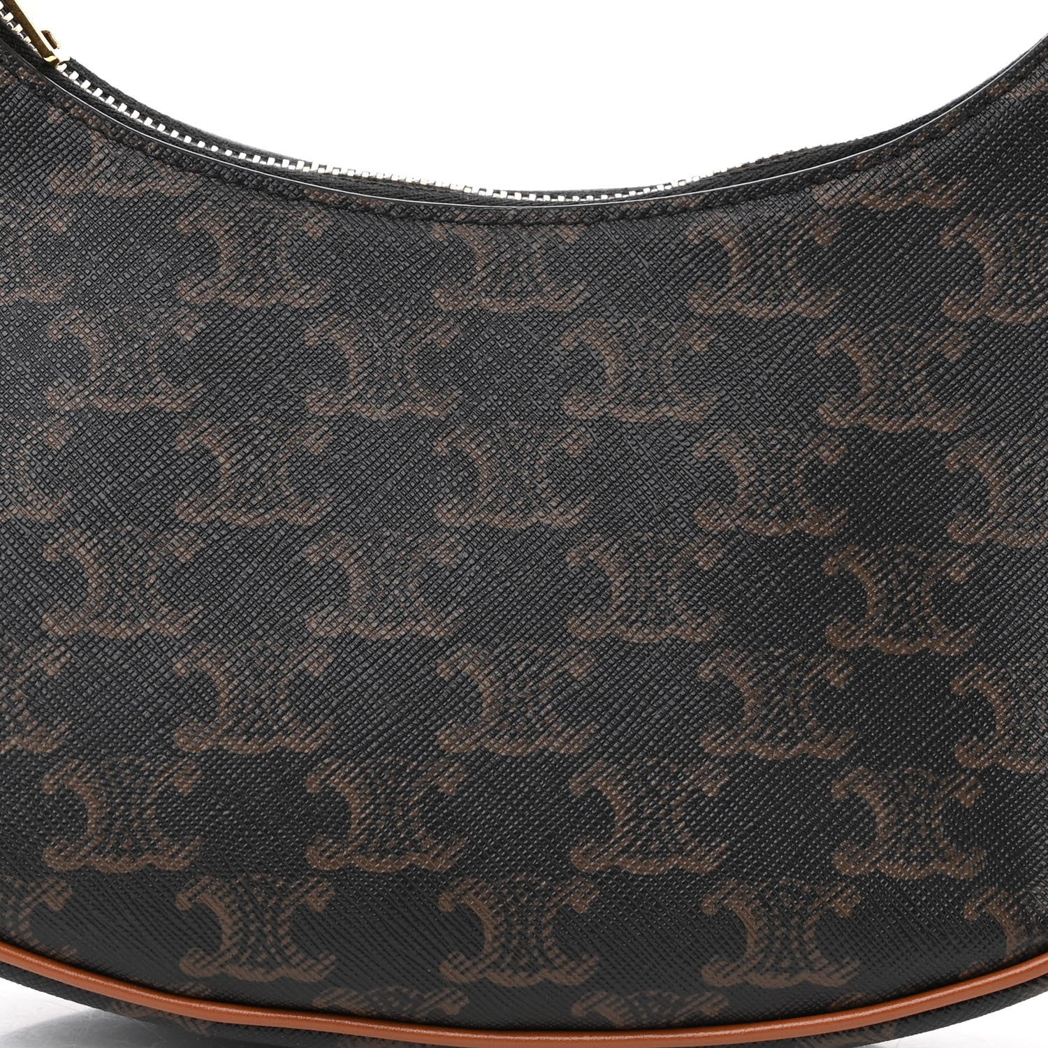 Celine Triomphe Canvas Calfskin Ava Shoulder Bag Tan 7 of 10