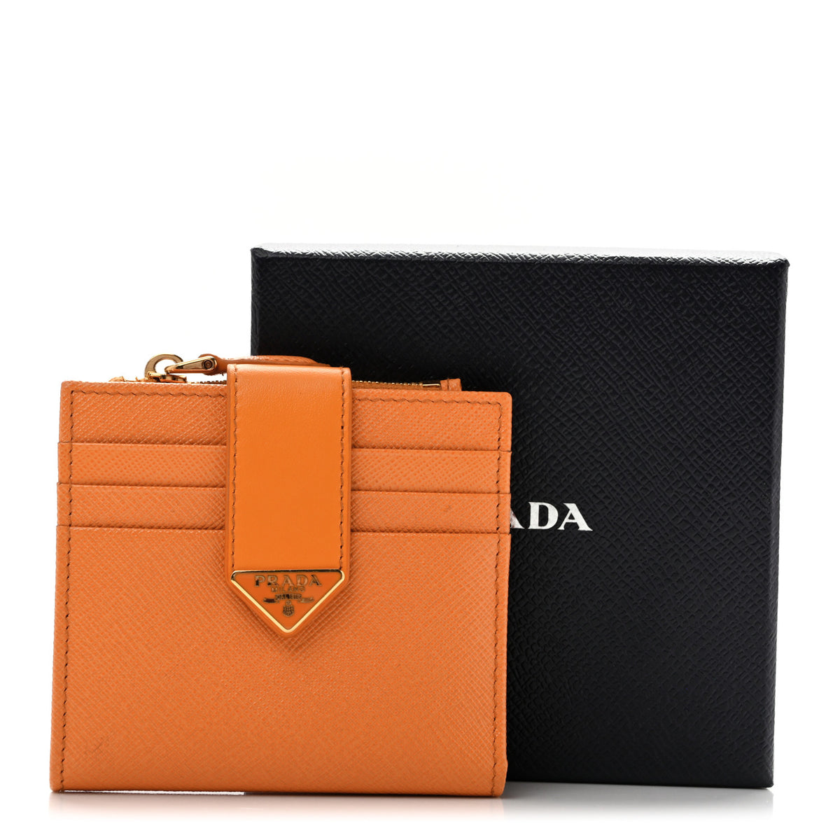 Calfskin Small Triangle Wallet Ambra