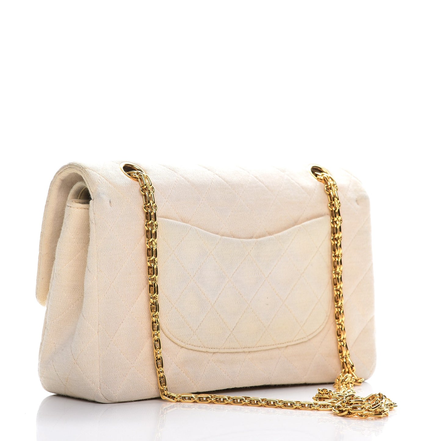 Jersey Quilted Medium Double Flap Beige