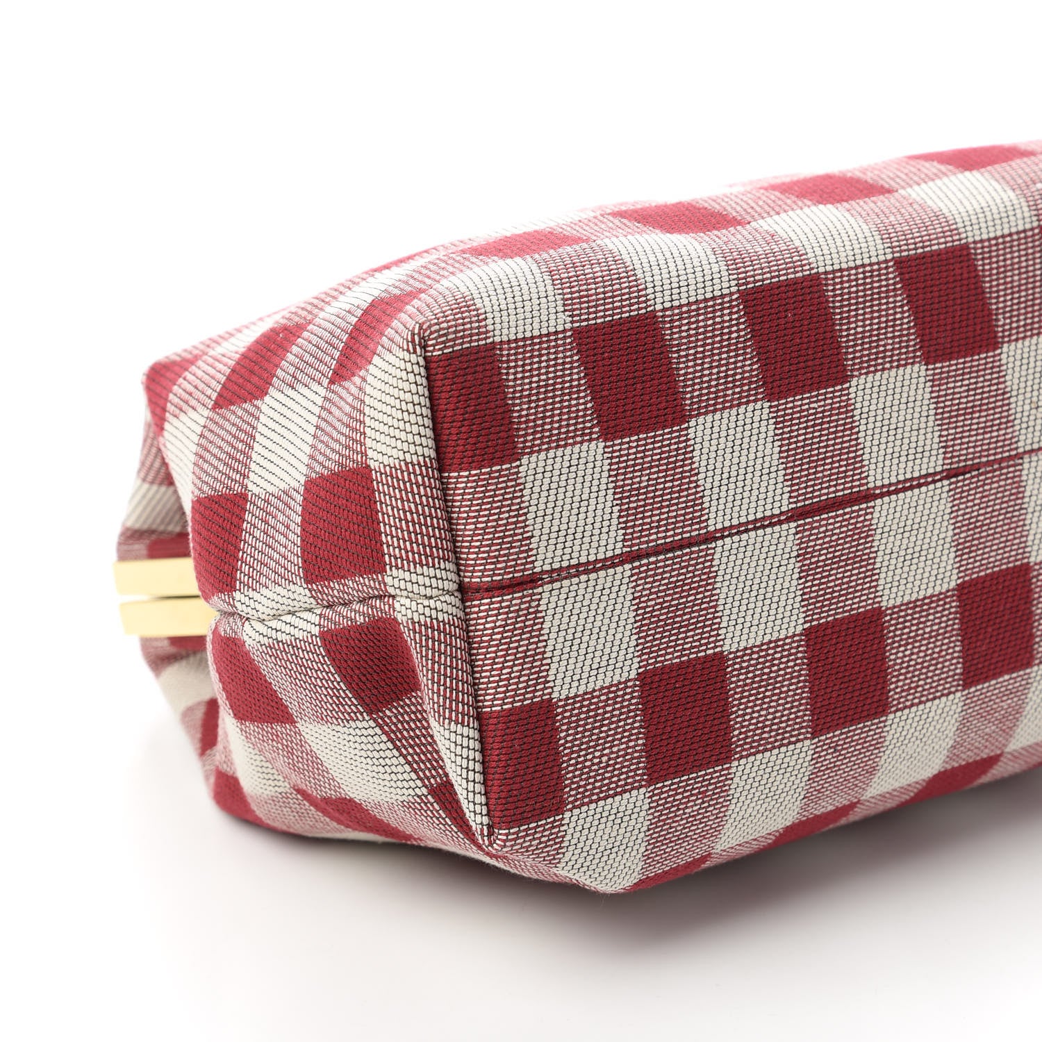 Mansur Gavriel Canvas Check Elegant Top Handle Bag Flamma 6 of 9