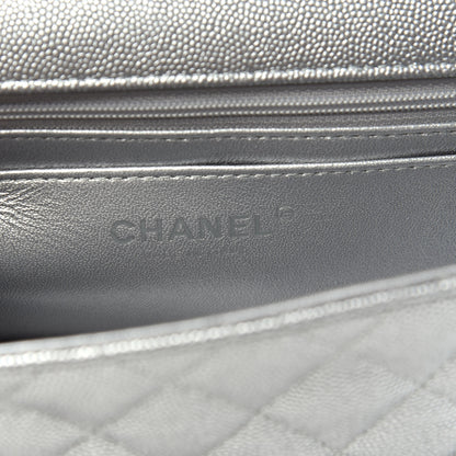 Chanel Metallic Caviar Quilted Mini Top Handle Rectangular Flap Silver 6 of 10