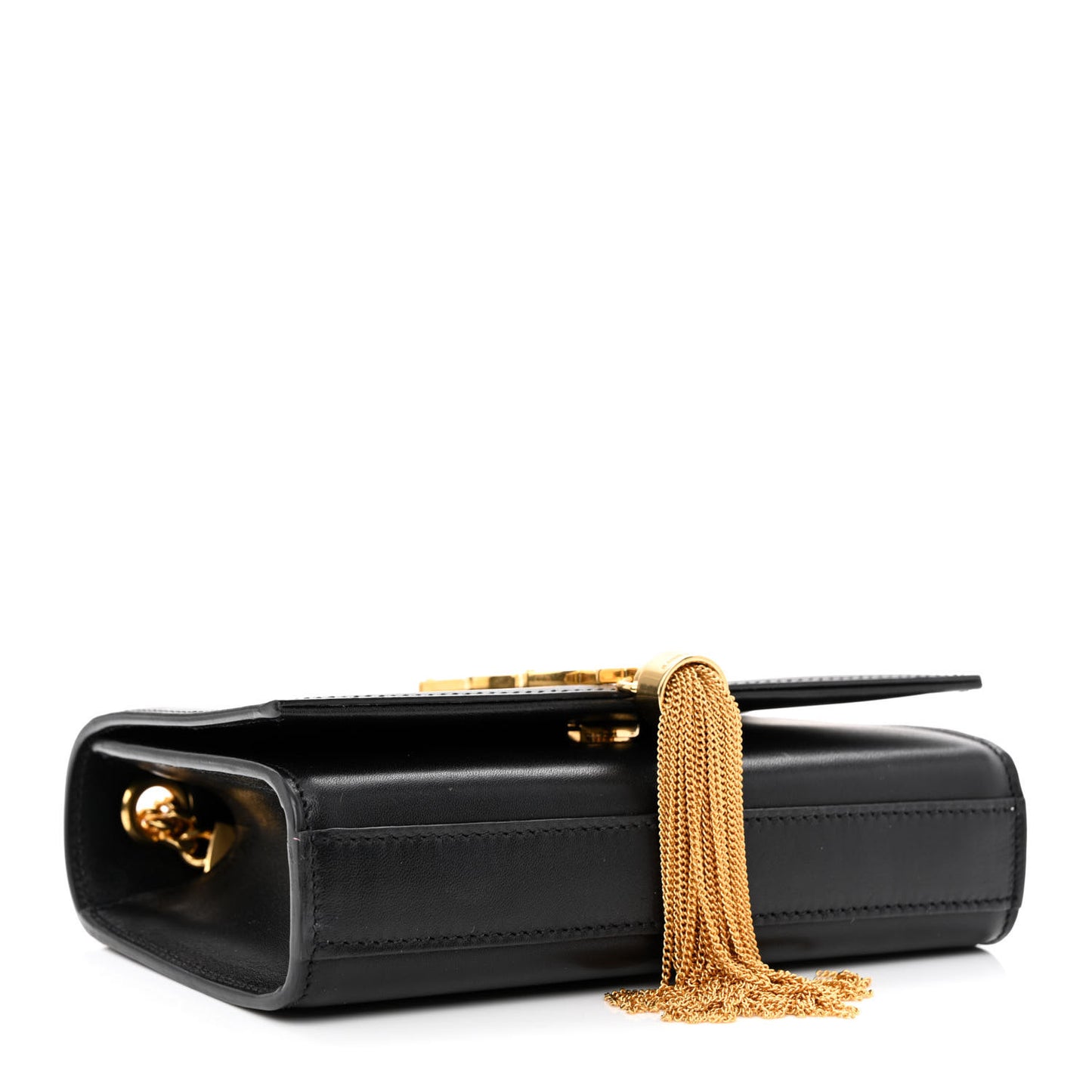 Calfskin Small Classic Monogram Kate Tassel Satchel Black