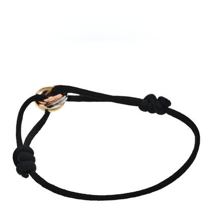 Cartier 18k Pink Yellow White Gold Trinity Adjustable Cord Bracelet Black 2 of 5