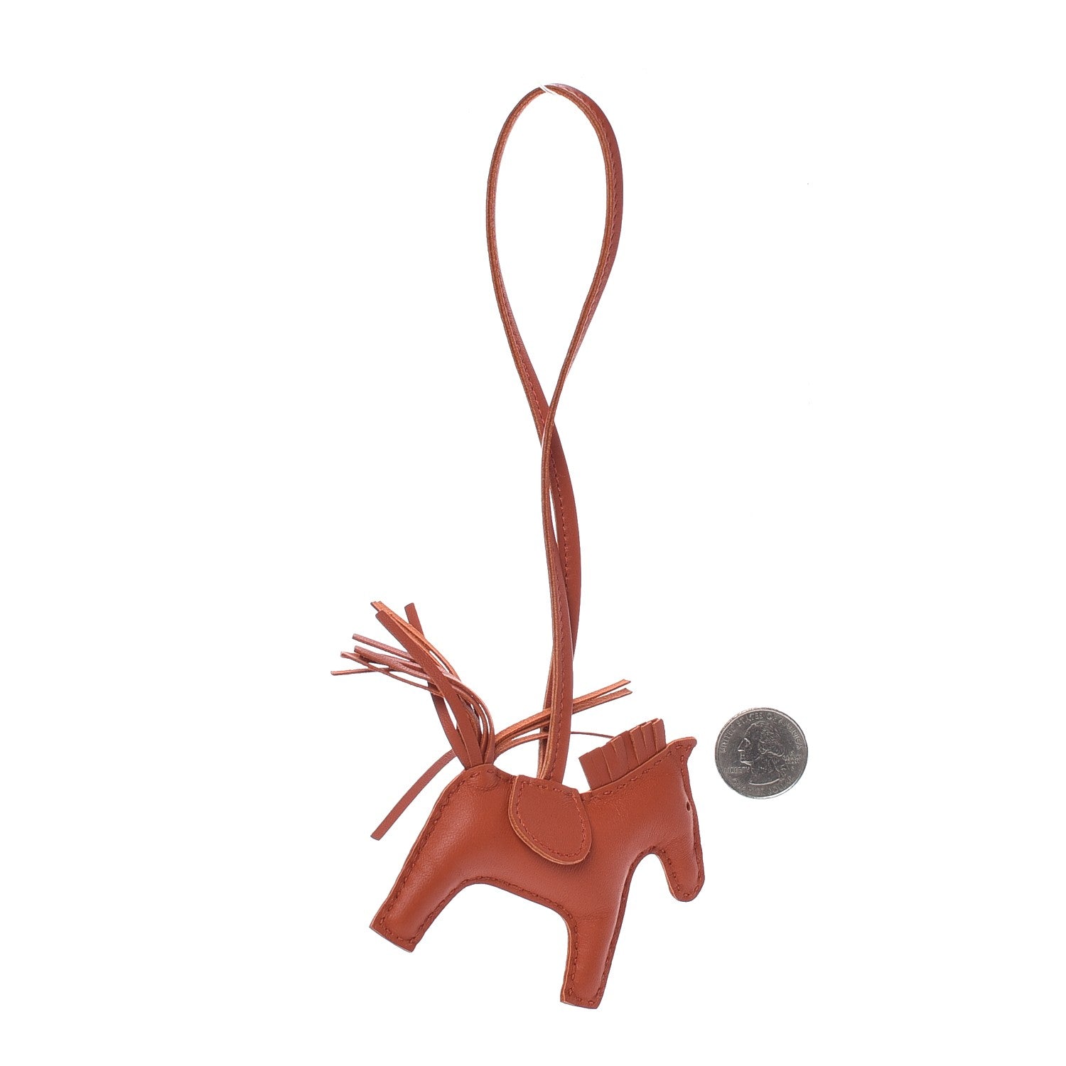 Hermes Milo Lambskin Grigri Rodeo Horse Bag Charm PM Cornaline 2 of 6