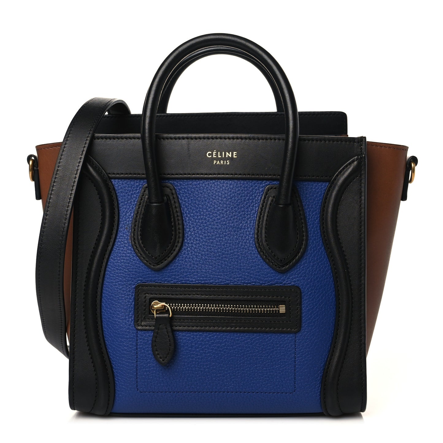 Smooth Drummed Calfskin Nano Tri-Color Luggage Indigo