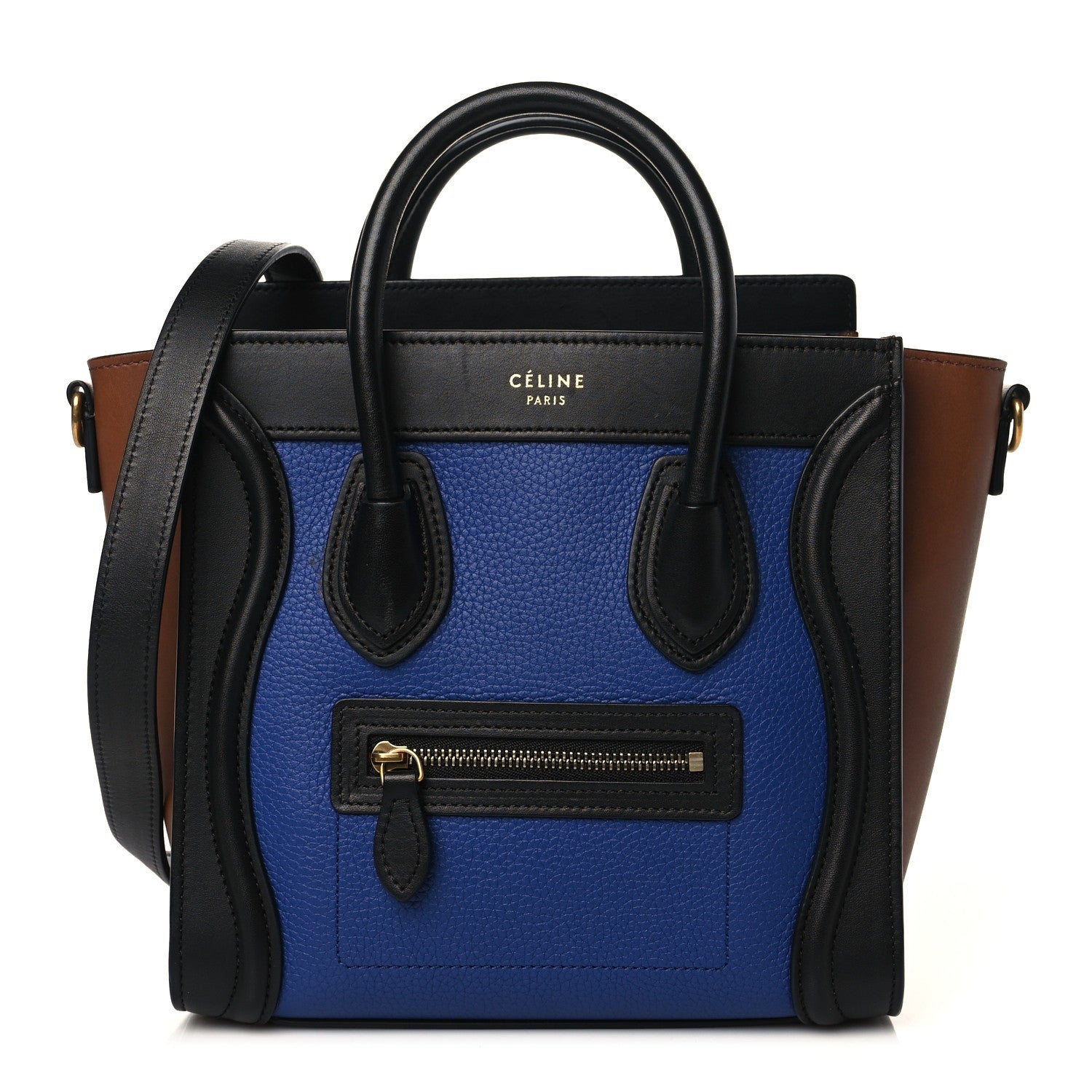 Celine Smooth Drummed Calfskin Nano Tri-Color Luggage Indigo 1 of 8