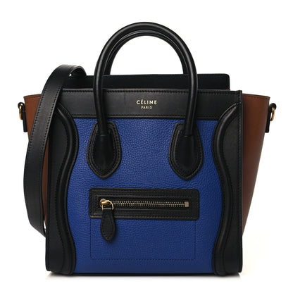 Celine Smooth Drummed Calfskin Nano Tri-Color Luggage Indigo 1 of 8