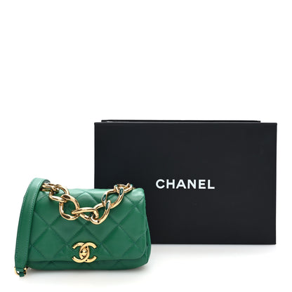 Chanel Lambskin Quilted Mini Color Match Flap Green 11 of 11