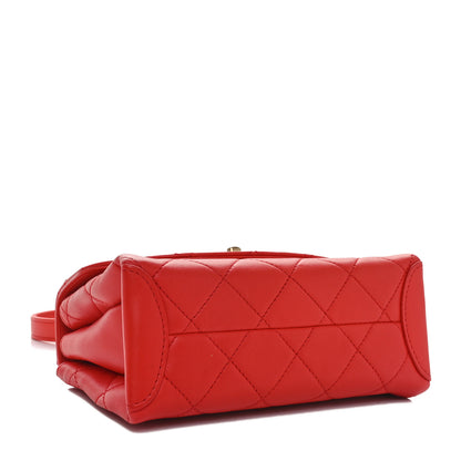 Chanel Lambskin Quilted Small Trendy Spirit Top Handle Bag Red 4 of 10
