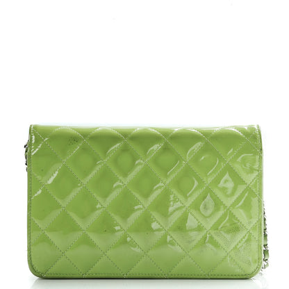 Chanel Patent Quilted Brilliant Wallet On Chain WOC Green 4 of 13