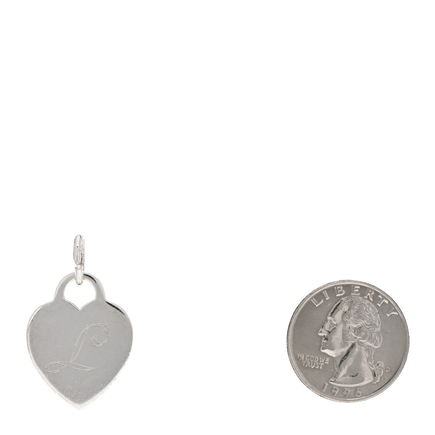 Tiffany Sterling Silver Letter L Heart Charm 2 of 3