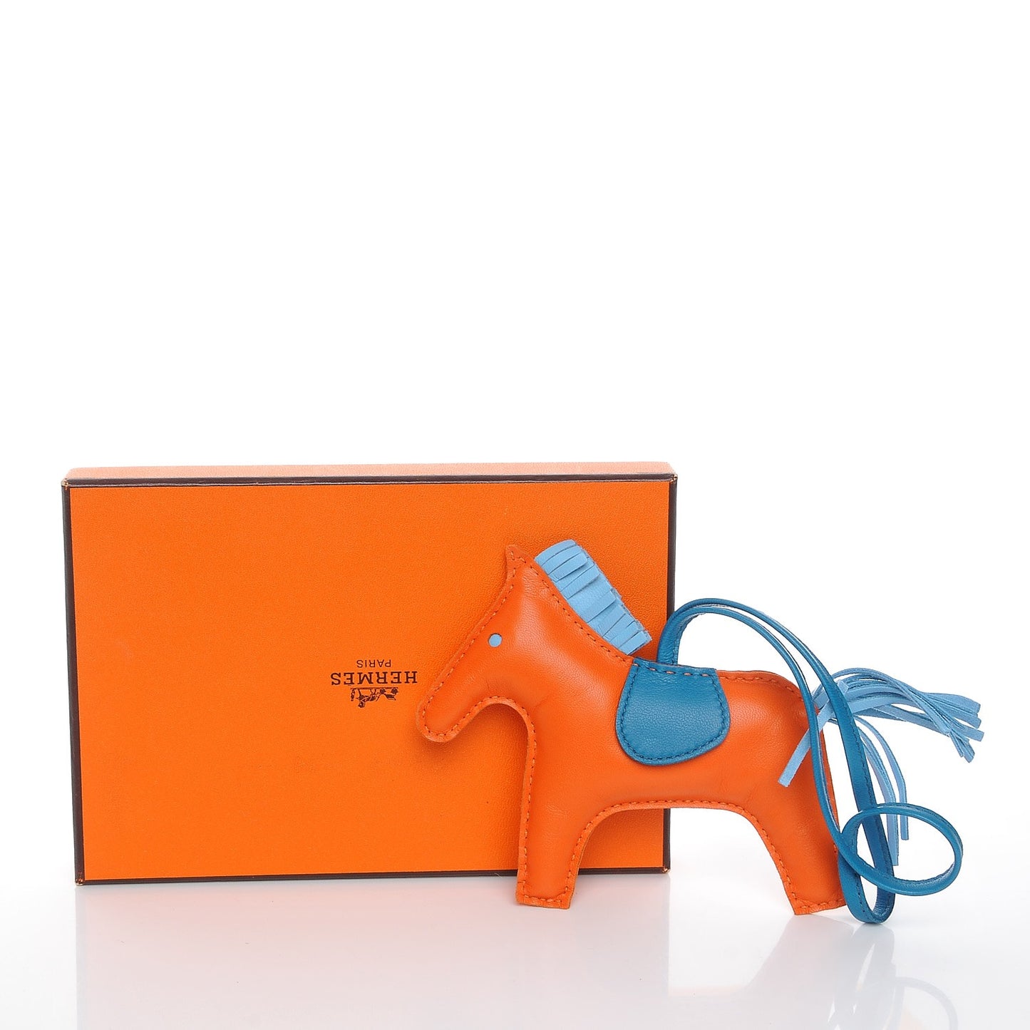 Milo Lambskin Grigri Rodeo Horse Bag Charm MM Feu Celeste Bleu Izmir