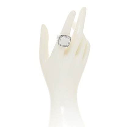 David Yurman Sterling Silver Diamond White Agate 14mm Albion Statement Ring 54 7 2 of 4