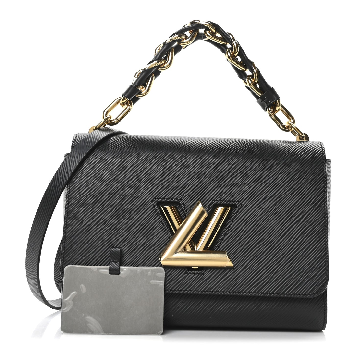 Epi Twist Braided Strap Shoulder Bag MM Black
