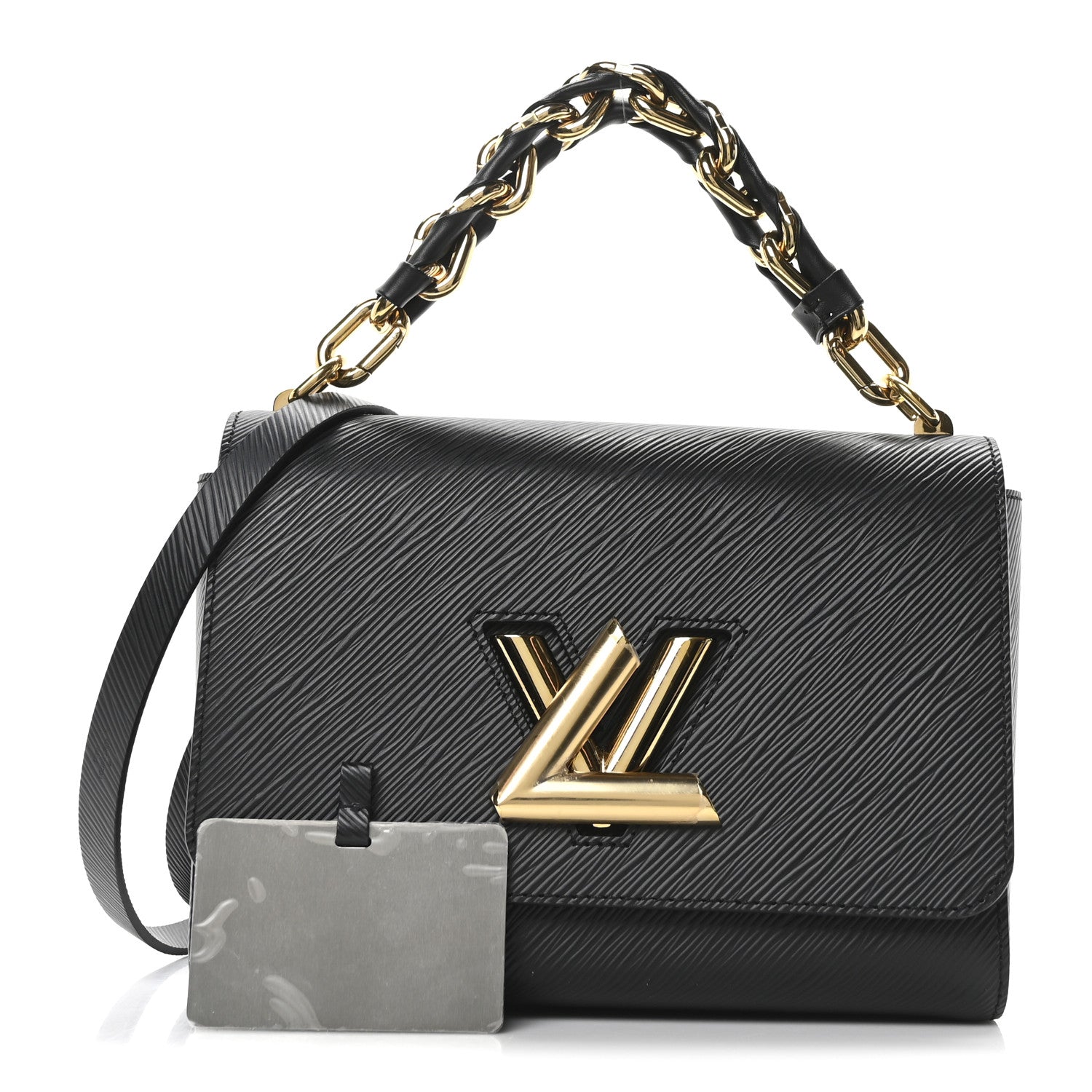 Louis Vuitton Epi Twist Braided Strap Shoulder Bag MM Black 3 of 10