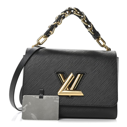 Louis Vuitton Epi Twist Braided Strap Shoulder Bag MM Black 3 of 10
