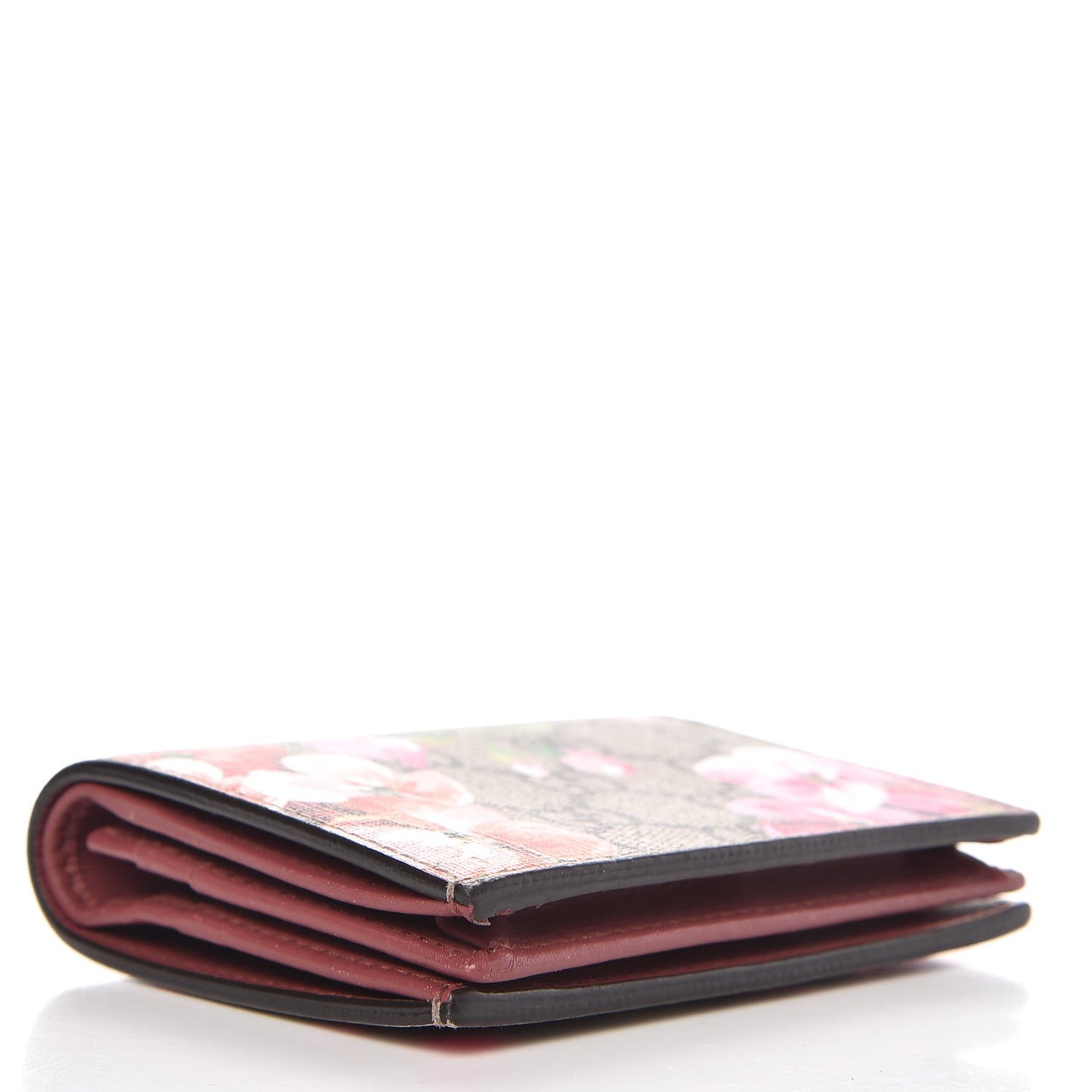 GG Supreme Monogram Blooms Card Case Beige Multicolor Dry Rose
