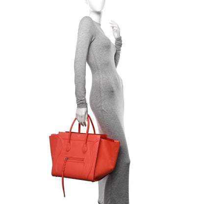 Celine Grained Calfskin Medium Phantom Luggage Coral 2 of 20