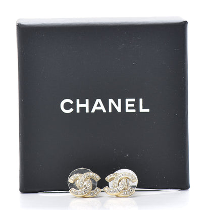 Chanel Crystal CC Earrings Gold 5 of 5