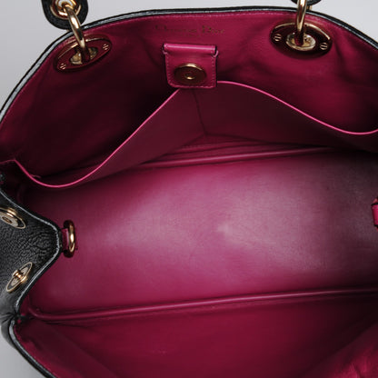Christian Dior Bullcalf Medium Diorissimo Tote Black Rose Indien 6 of 8